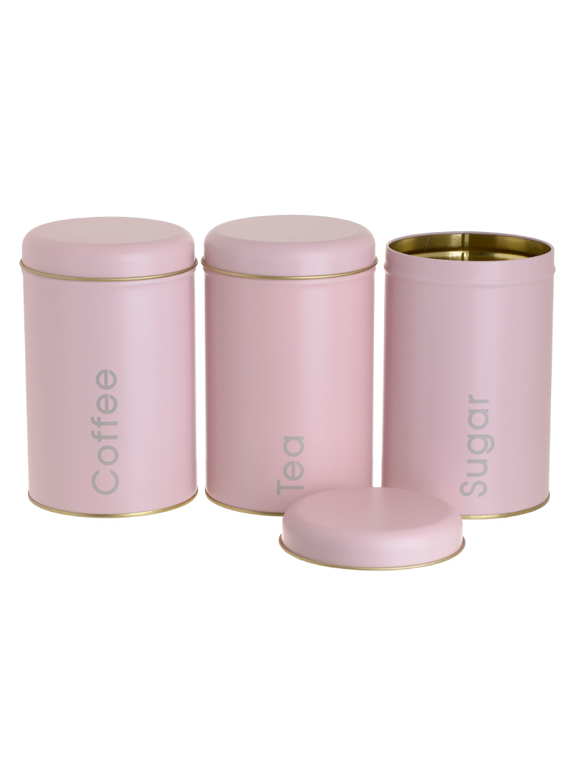 Set 3 barattoli rosa in latta - Les Petites Folies