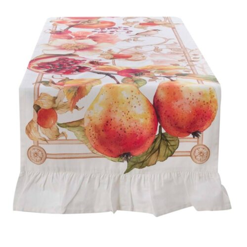 Blanc Mariclò Runner 50×160 cm Volant Persimmon