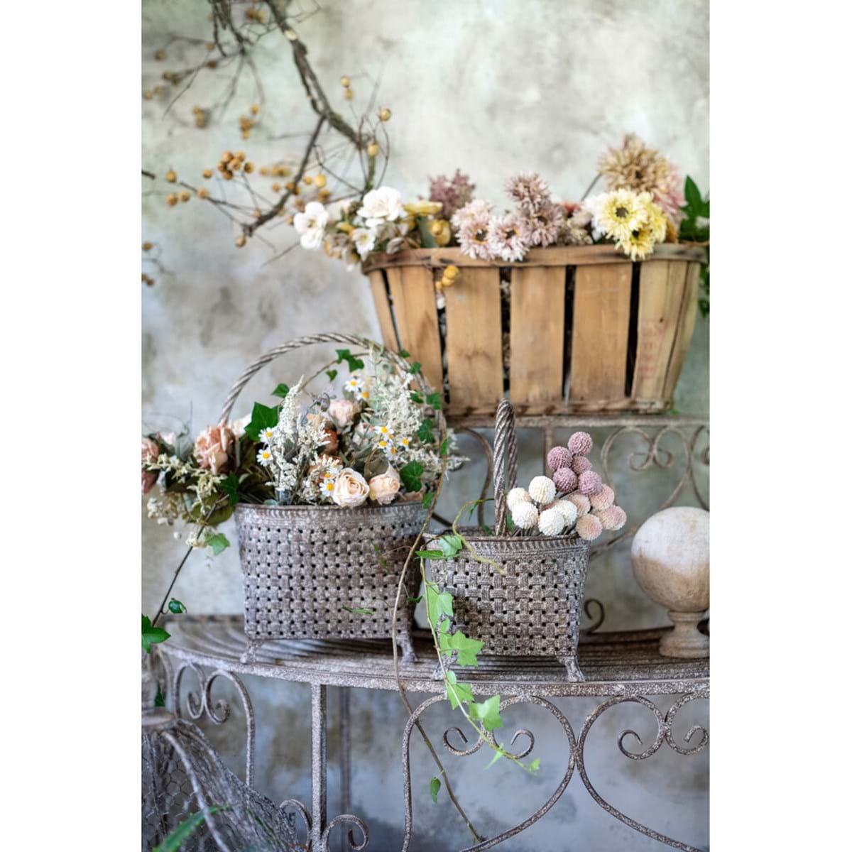Alternative view of Blanc Mariclo bouquet rose serie Florilegio variante rosa antico h.40 cm