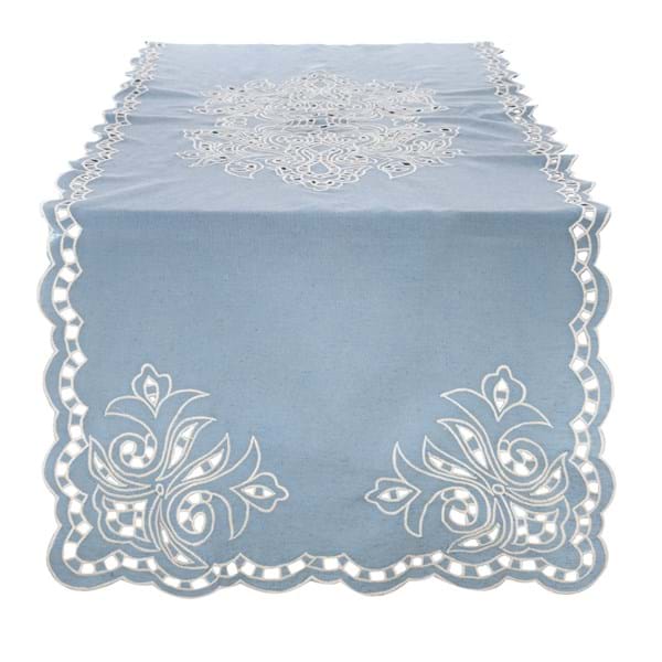 Blanc Mariclò Runner Dentelle con Applicazioni 50×150 cm