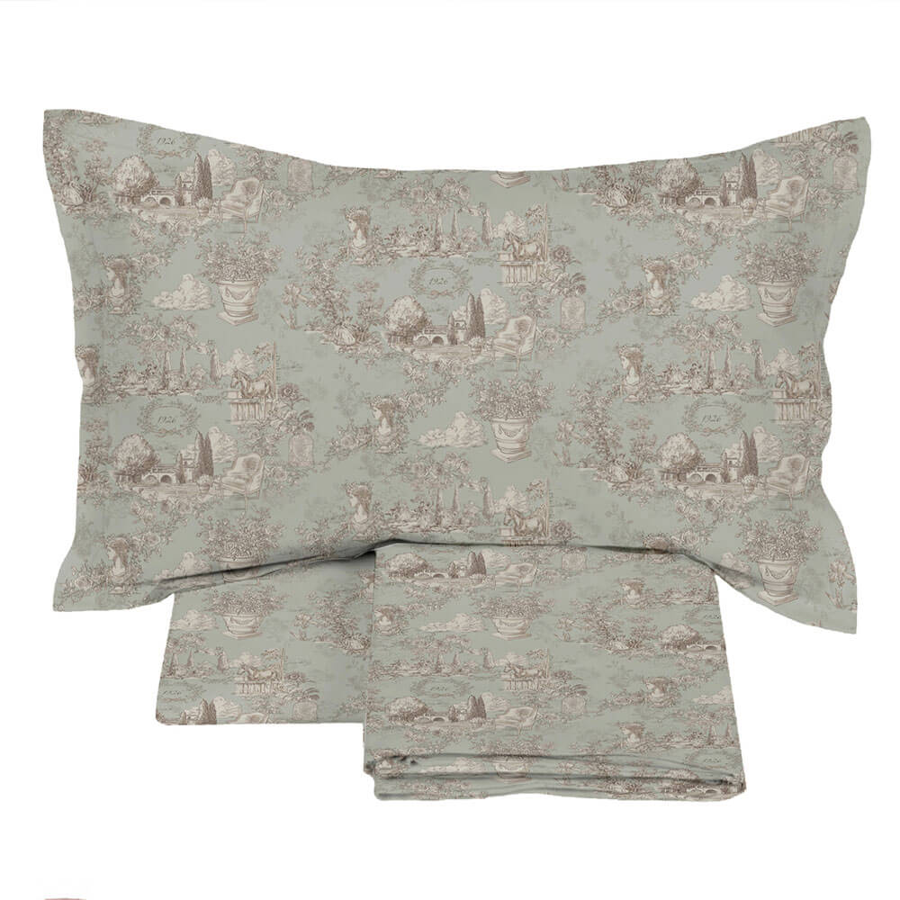 Alternative view of Blanc Mariclo Completo Letto Matrimoniale Toile Verde Salvia